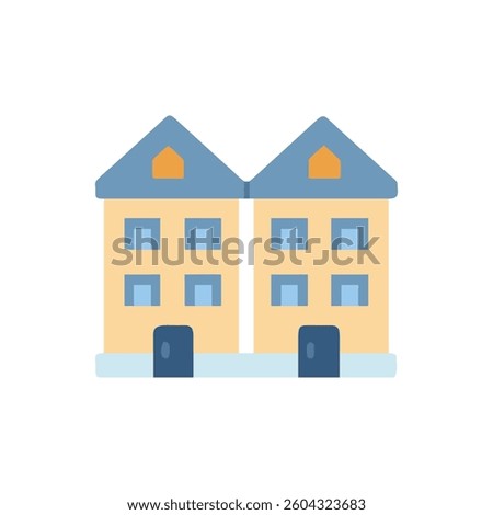 Icon depicting a duplex relevant for residential design.