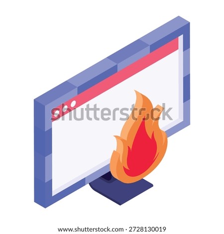 Icon depicting a firewall in isometric style