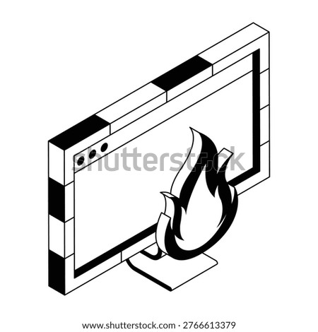 Icon depicting a firewall in isometric style
