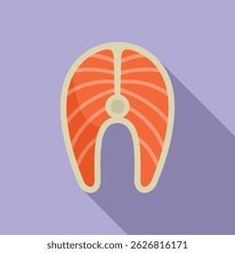 Icon depicting a fresh salmon fillet, embodying healthy eating and culinary delights