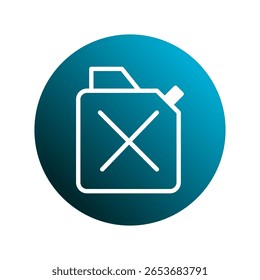 Ícone que representa o reservatório de combustível dentro de um círculo de gradiente azul, representando a energia ou a precaução e preocupações ambientais