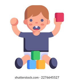The icon depicting a happy baby is flat and unique 