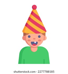 The icon depicting a happy baby is flat and unique 