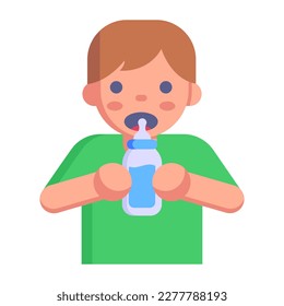 The icon depicting a happy baby is flat and unique 