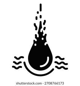 Icon depicting liquid gushing or splashing upwards.