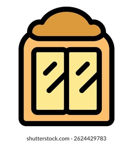 Icon depicting a loaf of bread with a bakery style