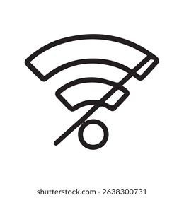 Icon depicting a lost or disabled wireless connection highlighting connection issues signal disruption network unavailability