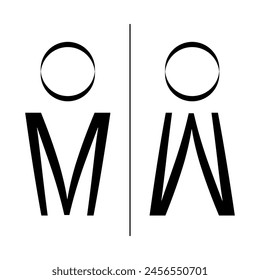 An icon depicting the men's and women's toilet icons in their original form on a white background