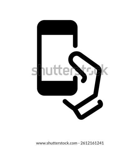 Icon Depicting a Person Using or Holding a Mobile Phone Graphic