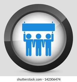 Icon depicting a protest or support group