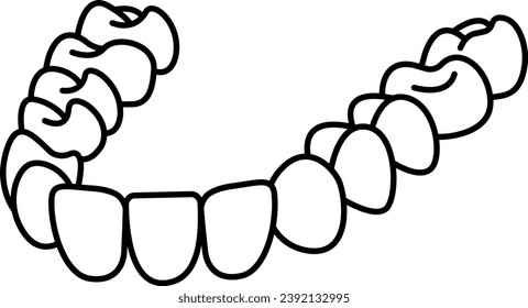 Icono que representa un alineador invisible 3D listo para usar, proporcionando una alineación dental discreta y efectiva.