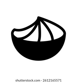 Icon depicting a serving of prepared fruit in a round container