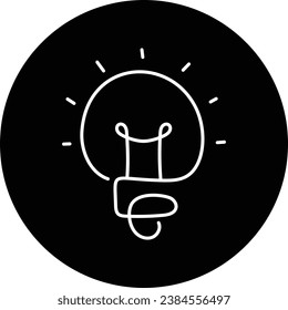 An icon depicting a shining light bulb, representing enlightenment, innovative ideas, and creative sparks.