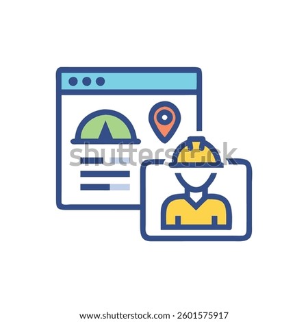 Icon depicting a site visit relevant for project evaluation.