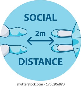 icon depicting social distancing at work, part of coronavirus safety icon set