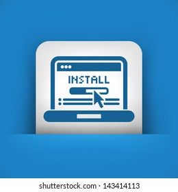 Icono que representa una instalación de software en pc