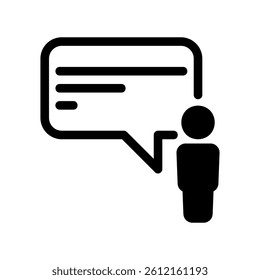 Icon Depicting a Speaker and Their Message in a Text Bubble Form
