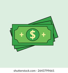  An icon depicting a stack of green dollar bills with a plus sign, signifying additional money or growth. Ideal for finance, banking, and wealth themes.