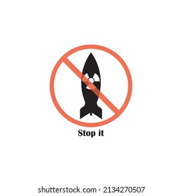 icon depicting to stop the use of nuclear weapons,vector illustration design.