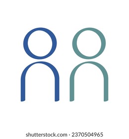 An icon depicting two men of different colors symbolizes communication, relationships and contact
