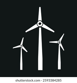 An icon depicting wind turbines, which symbolize wind power, one of the sources of renewable energy.