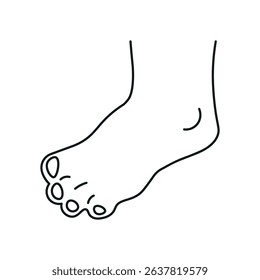 Icon depicts four toes, symbolizing Apert syndrome, a condition that occurs during fetal development when toes fail to separate properly and remain fused