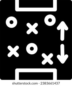 The icon depicts a strategy in various fields, the icon has a solid style