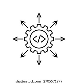 Symbol einer Bereitstellung, einzeln auf sauberem Hintergrund.
