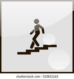 Icon descent down the stairs.