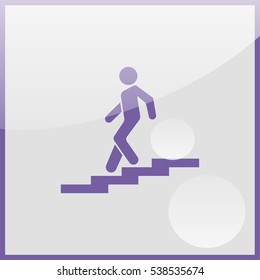 Icon descent down the stairs.