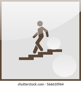 Icon descent down the stairs.