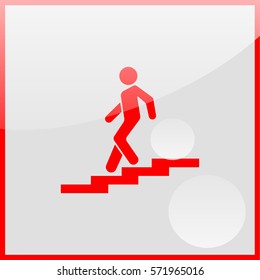 Icon descent down the stairs.