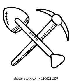 An icon describing tools used in construction processes
