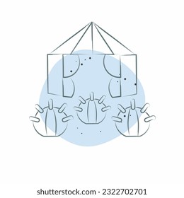 Icono Tienda del Desierto. relacionado con el símbolo Alojamiento. Color Spot Style. diseño simple editable. ilustración simple