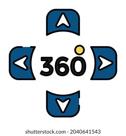 Ein Symbol-Design einer 360-Grad-Rotation