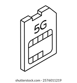 An icon design of 5g Sim card