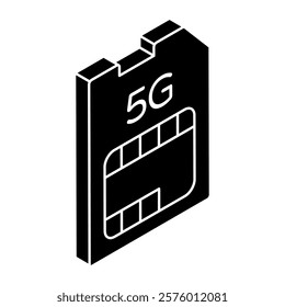 An icon design of 5g Sim card