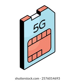 An icon design of 5g Sim card