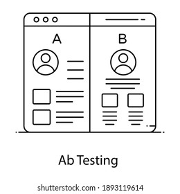 
An icon design of ab testing, comparison test vector 