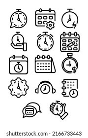 Icon Design about Time Management, editable stoke freely. 