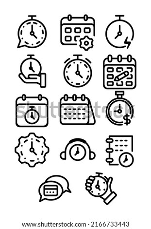 Icon Design about Time Management, editable stoke freely. 