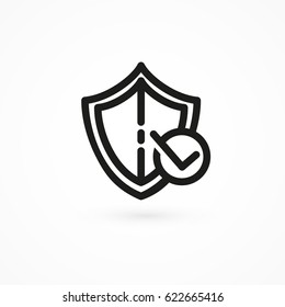 Icon design abstract shield vector template. Illustration design of business protection, check mark