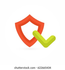 Icon design abstract shield vector template. Illustration design of business protection, check mark