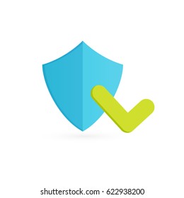 Icon design abstract shield vector template. Illustration design of business protection, check mark