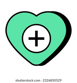 An icon design of add heart