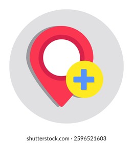 An icon design of add to location