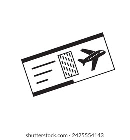 Icon design of airplane ticket, line vector art