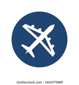 Icon design of airplane for travelling. Vector illustration is on white background.