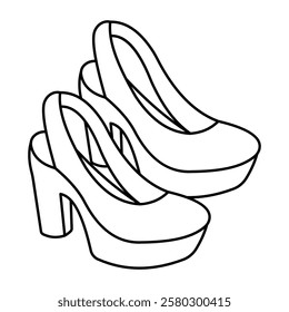 An icon design of ankle strap shoe