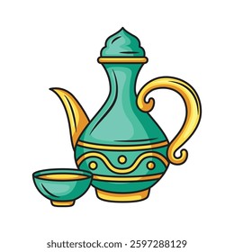 Icon design Arabian tea-pot. Vector design